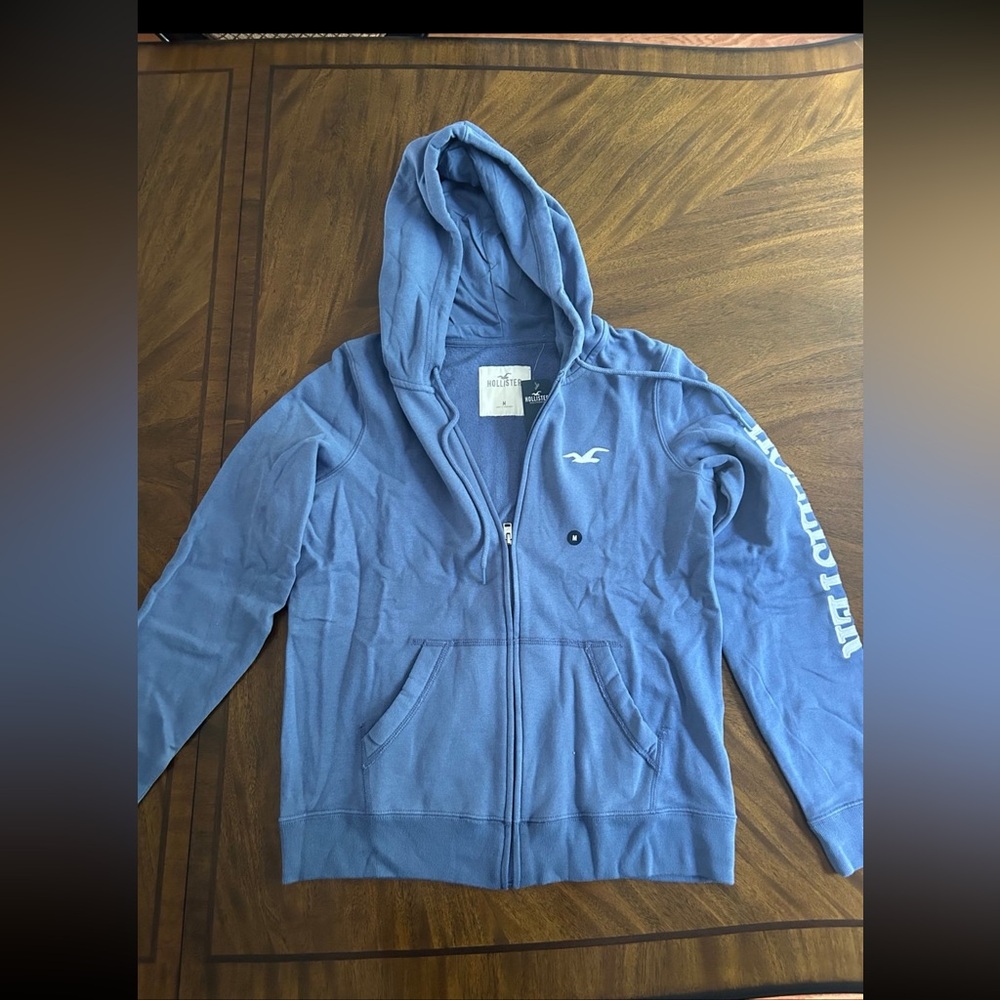 Hollister Blue Zip-Up sweater NWT